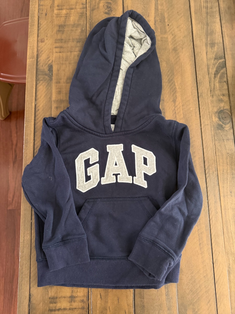 GAP Navy Hoodie with White Logo - 4T